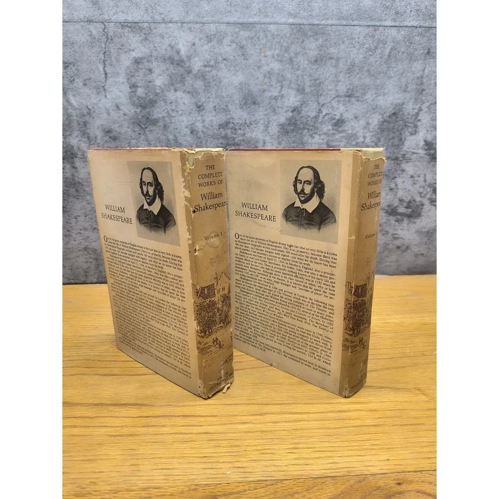 The Complete Works Of William  Shakespeare Two Volumes Hardcover Dustjackets Inc